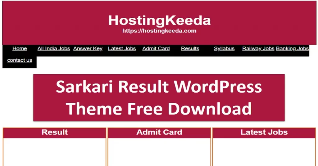 sarkari result wordpress theme free download,