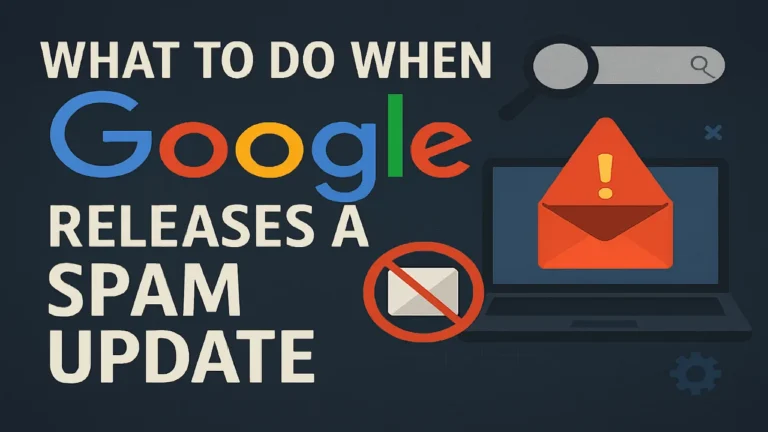 What to Do When Google Released a Spam Update
